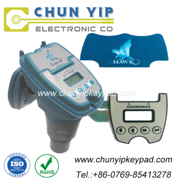 Custom control panel push button membrane switch with window display