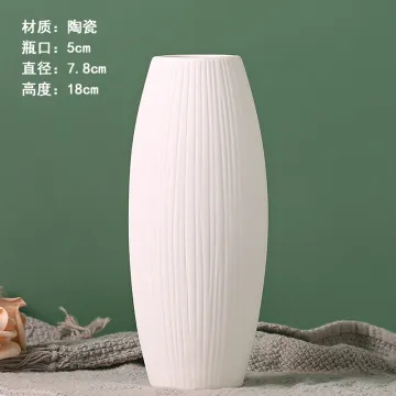 European Retro Handmade White Ceramic Vase for Home Decor