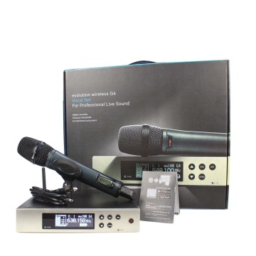Professional Wireless Microphone System with UHF Frequency, Including EW100G4 Receiver and E835 Microphone in Black