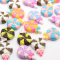 Στρογγυλό Rainbow Color Lollipops Flatback Candy Resin Charms για σκουλαρίκια μόδας που κάνουν αξεσουάρ