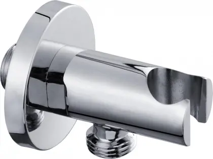Three-way brass angle valve for shower arm mounted