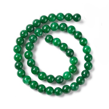 Green Natural Jade Round Beads Strand - 8mm - Pandahall