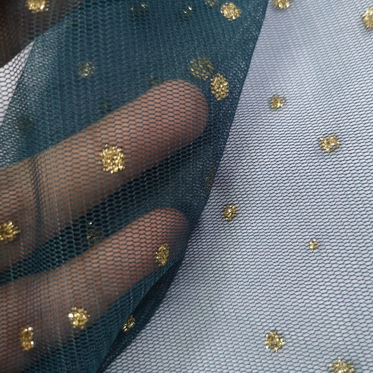 Vải trang trí Giáng sinh Glitter Dot Polyester Tulle