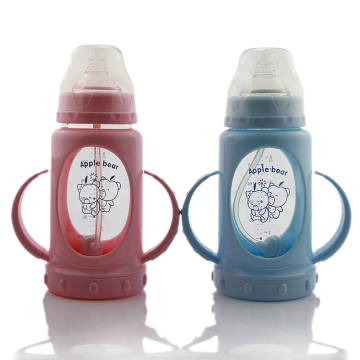 Wholesale Newborn Wide-mouth Drop-proof Glass Baby Bottles 240ml - Apple Bear Manufacturer