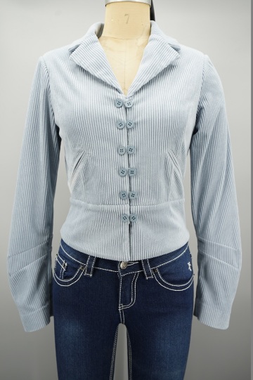 Double-Breasted items corduroy single-breasted Blouse