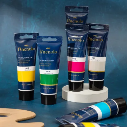 Deli EC75-GN 24-Color Gouache Paint Set for Art Students