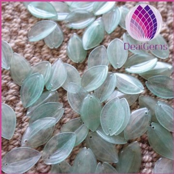 12x20mm flower petal design green aventurine beads