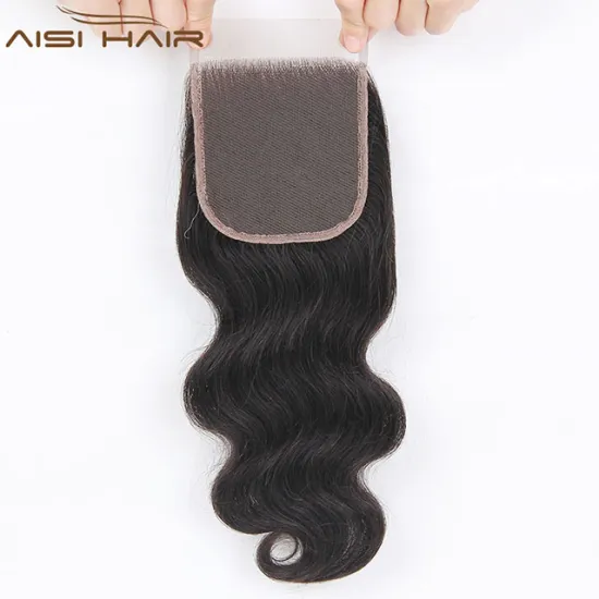 Aisi Hair Top Quality Long Body Wave 4X4 Lace Closure ,  Indian Hair Extension