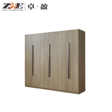 Modern Luxury 6-Door MDF Wooden Wardrobe Set for Bedroom Furniture