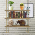 Home Decor Wooden Wall Hanging Shelf With Rope