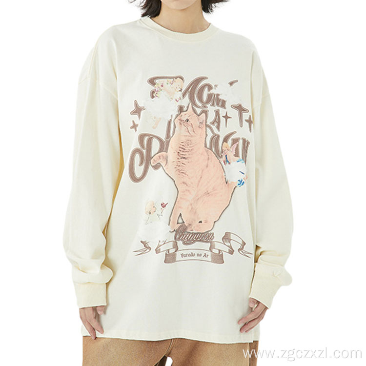 Couple Retro Angel Alphabet Print Sweatshirt