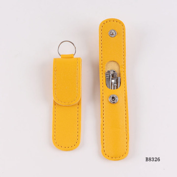 5pcs Stainless Steel Ear Pick Spoon Set with Leather Case