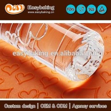 Heart Shape Acrylic Cake Decoratioing Fondant Embossing Rolling Pin