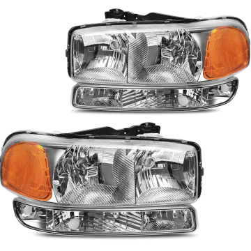 Assemblage des phares de phares chromés pour 1999-2006 GMC Sierra / 2000-2006 GMC Yukon