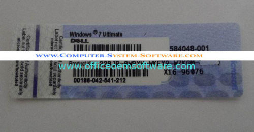 New Microsoft Windows 7 Ultimate Blue X16 Coa Key Sticker Label With Dell