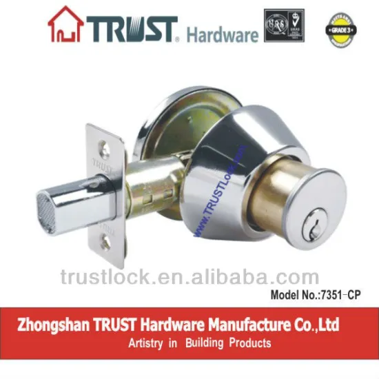 TRUST 7351: Full Brass Single cylinder Deadbolt Lock