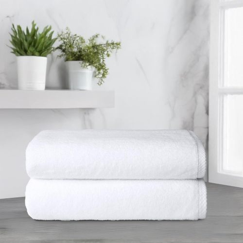 White Cotton Solid Color Towels for Hotels Bath
