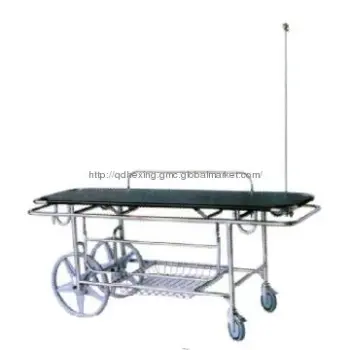 Steel,all stainless steel 2 big wheels stretcher,hospital trolley