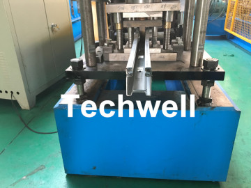 0-15m/min Forming Speed, Chain Drive Transmission Guide Rail Roll Forming Machine With Hydraulic Punching Device