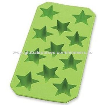 Star Shaped Ice Cube Tray, Made of Food Grade Silicone, Various Colors and Shapes are Available