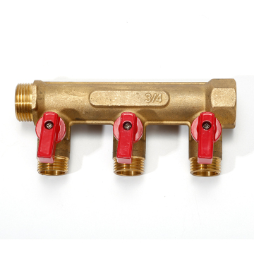Professional Manufacturer 3/4\" Male Female 2 Ways to 6 Ways Forged Brass Water Manifold for Under Floor Heating