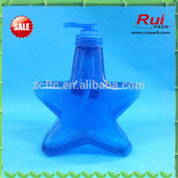 320ml plastic bottle,high quality unique five-pointed blue star plastic gift nail polish bottle