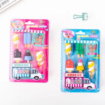 Cute Ice Cream Eraser Rubber Eraser Primary School Student Promotional Gift Stationery Tools School Supplies Rubber For Pen