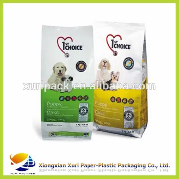 Pet food plastic bag with zipper & clear window