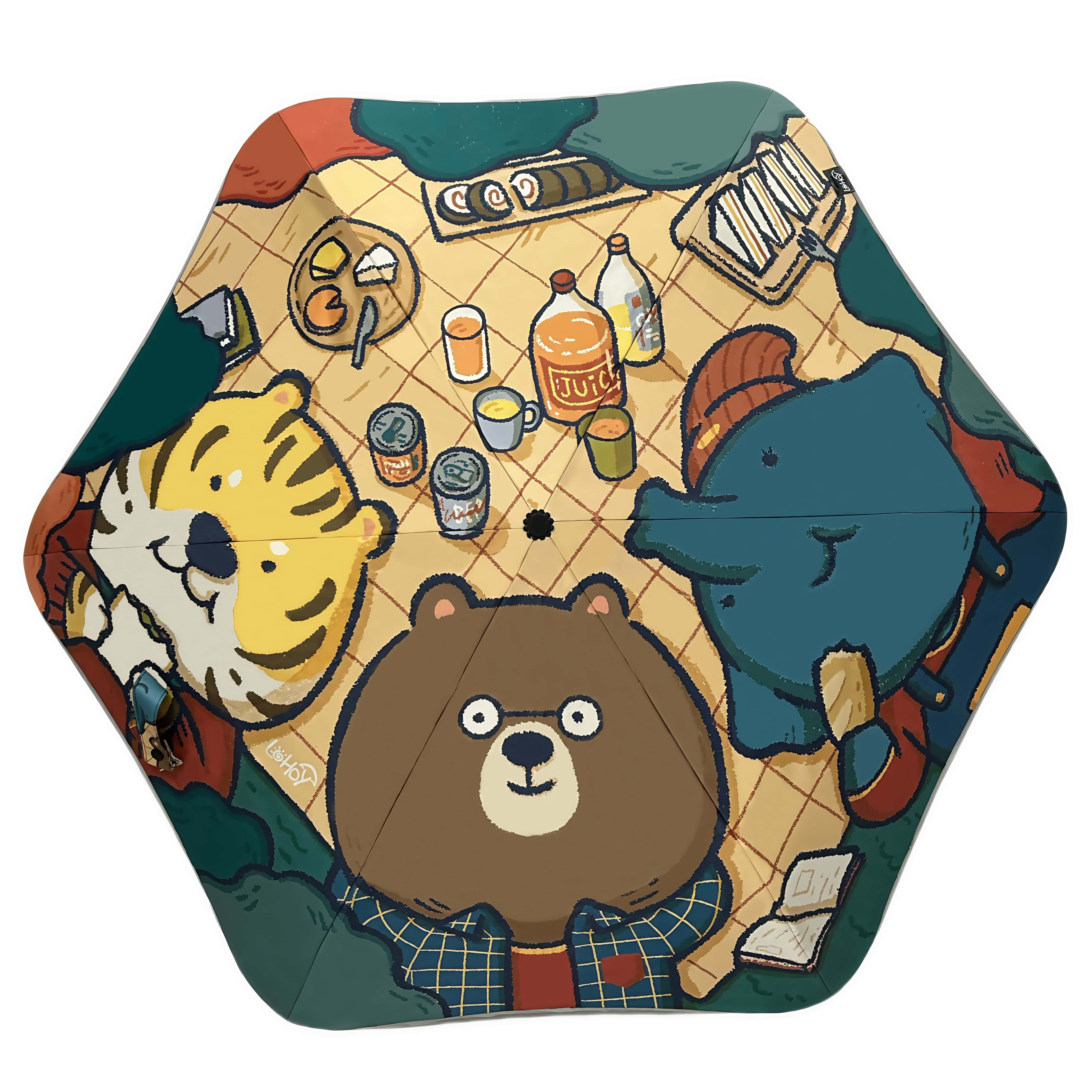 Cute Animal 3 Fold Safety Umbrella