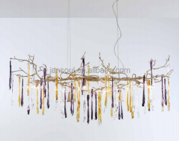 European Style Golden Chrome Crystal Chandelier Ceiling Flush Mount for Living Room