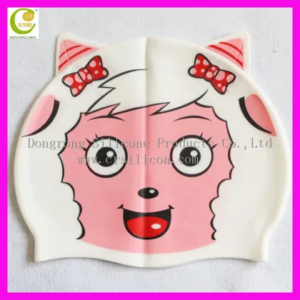 sublimation printing cartoon swimming caps for children waterproof swimming cap