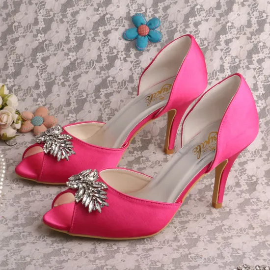 New Design Open Toe Satin Bridal Footwear Online