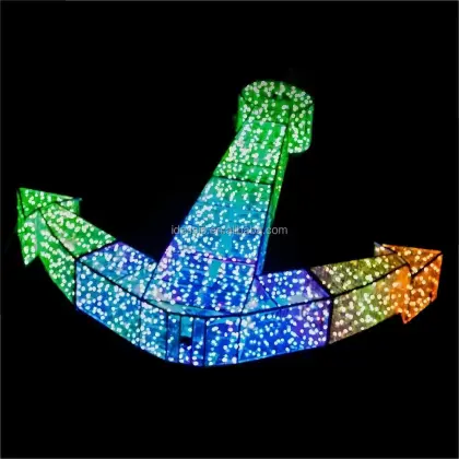 3D Lighted Anchor Sculpture Christmas Decorations