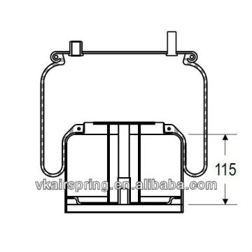 DAF 0083656 836M2K8 Rubber air shock absorber/ DAF air ride suspension system air spring steel parts steel piston