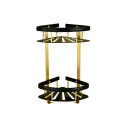 Hotel Style Wall-Mounted Towel Rail and Hook Set in Black and Gold - Aluminum Construction