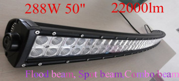 2014 NEW Super bright radius light bar 288W 50" 10-30vDC offroad led bar light affordable price for latest curved LED light