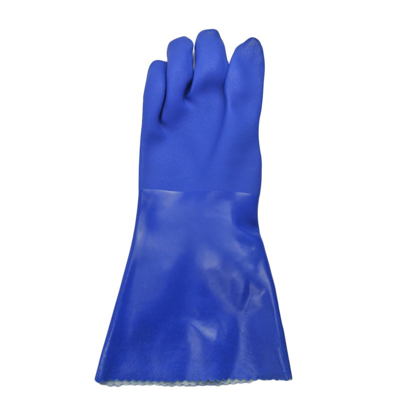 Wasserdichter Handschuh Blue PVC Chemikalienbeständige Sicherheitshandschuhe