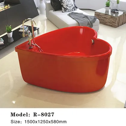 Red Heart-shaped Acrylic Bathtub