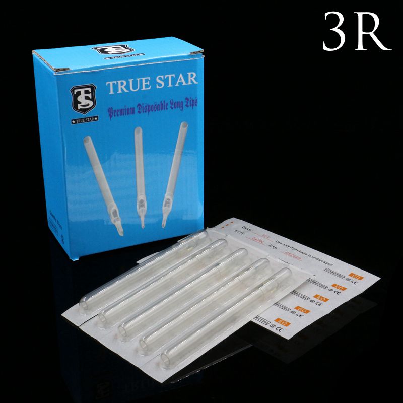 50PCS 3R Tattoo Tip True Star Clear Long Disposable Tips 108mm needles tip For Tatuagem Acessorios Needle Tips Free Shipping
