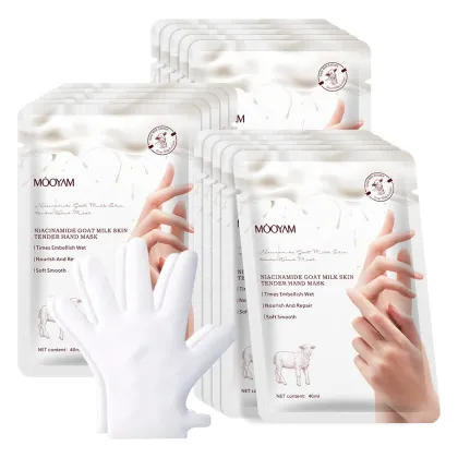 Custom Niacinamide Hand SPA Mask - OEM Moisturizing Smoothing Goat Milk Collagen Glove Sheet Hand Mask