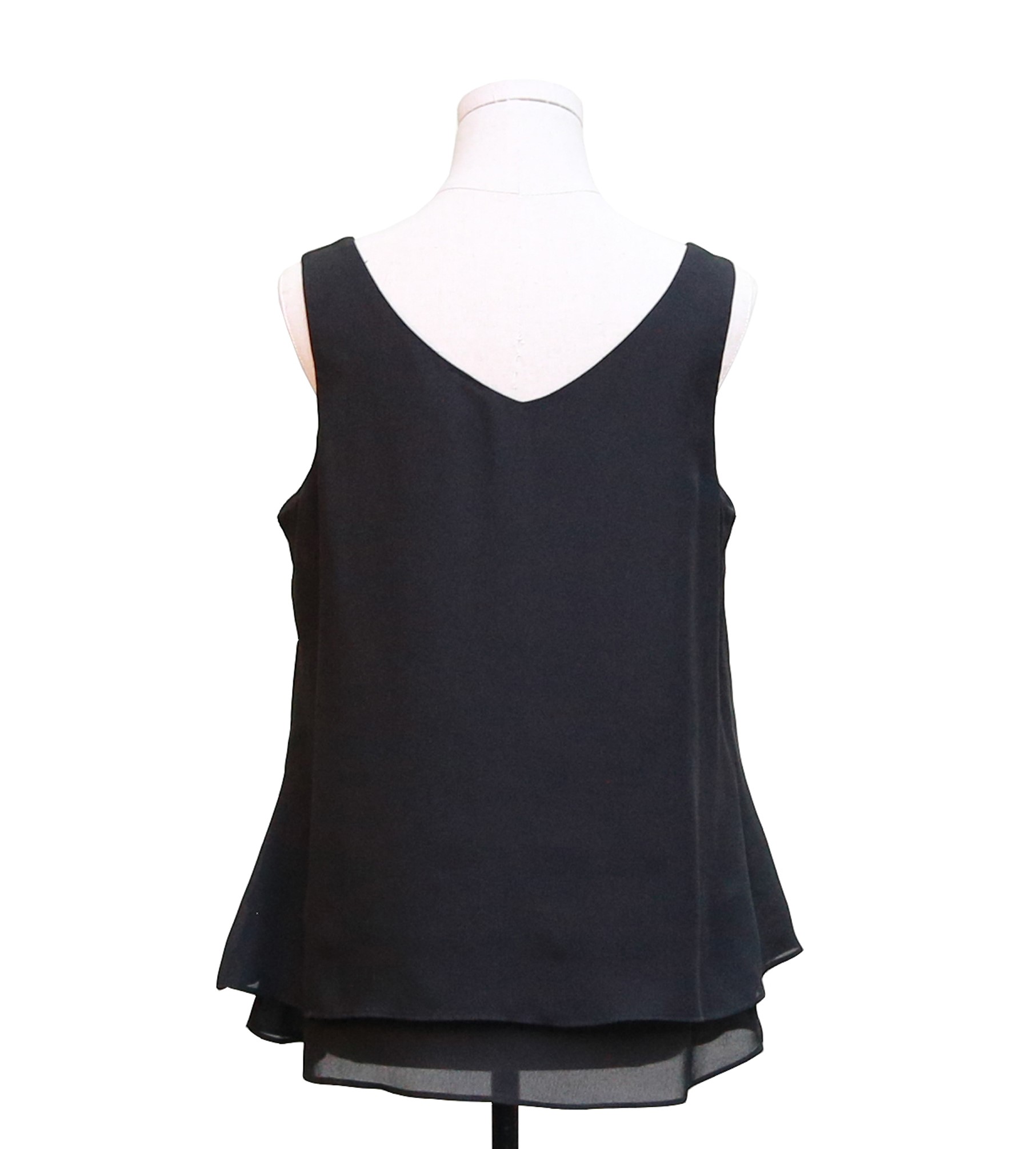 Silky Black Chiffon Tank Top