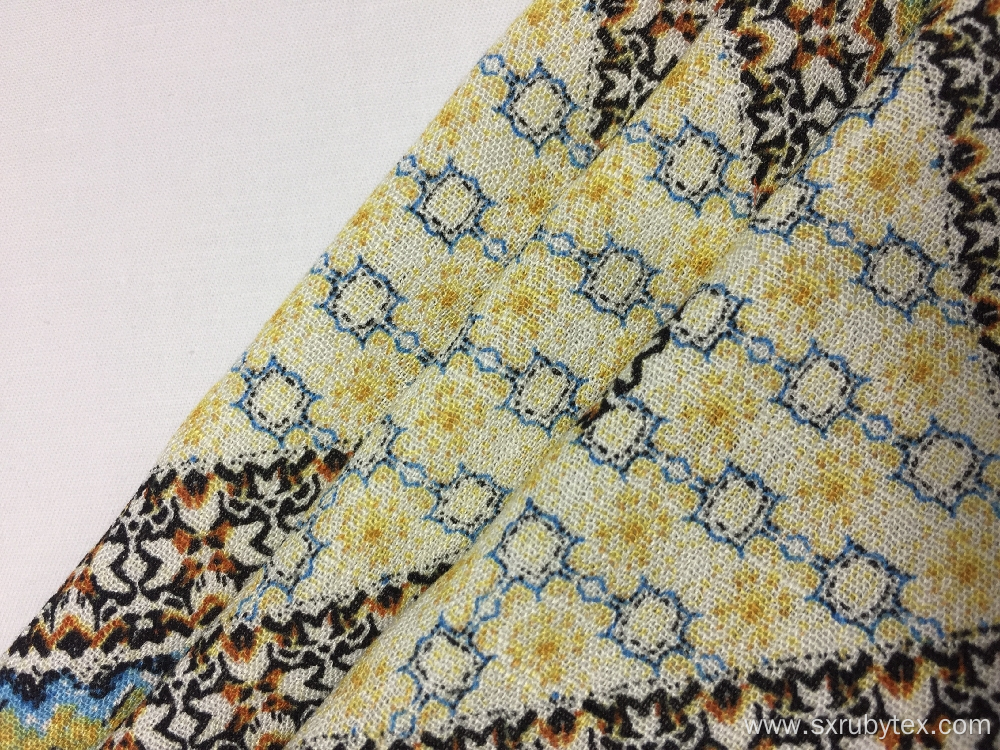 Rayon Crepe With Slub Print Fabric