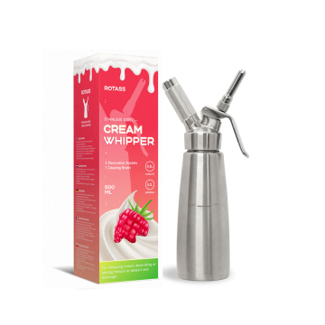Rotass Stainless Steel Aluminum Cream Whipper Canister for 8g/580g Whipping Cream Chargers: High-Quality, Efficient, and Durable Whipper Set