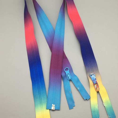 Pretty gradient ramp rainbow tape Nylon zipper