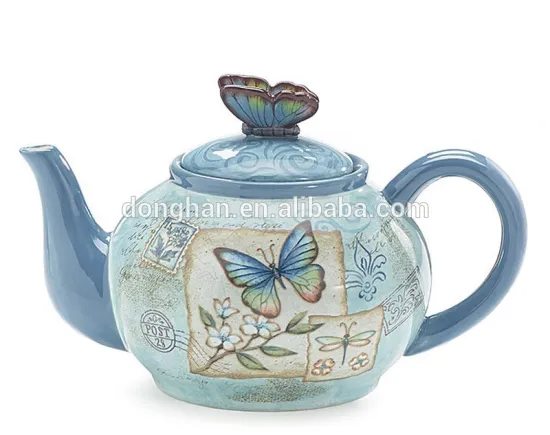 hot new products for 2015 ceramic butterfly coffee pot for gift