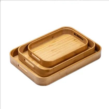 Bamboo Fruit Tray for Living Room Snacks