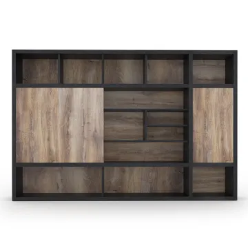 WESOME Large Multi-Layer Contemporary Executive Wooden Bookcase