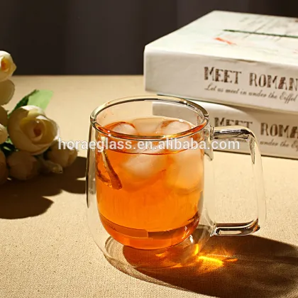 Wholesale Double Wall Clear Pyrex Glass Coffee Cup