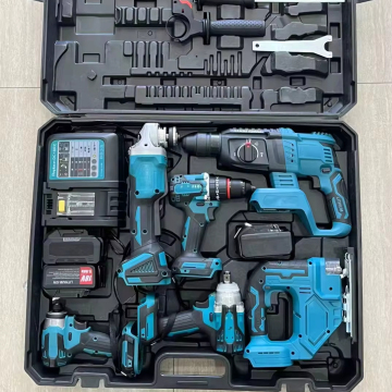 طقم التحرير والسرد 2 في 1 في 1: 4pcs 21v مفك البراغي بدون فرش ، وجع تأثير ، ومطرقة كهربائية ، وأدوات بطارية الليثيوم