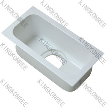 Non-porous Normal White Acrylic Solid Surface Sinks Stone Kitchen Sink With Sgs Approval